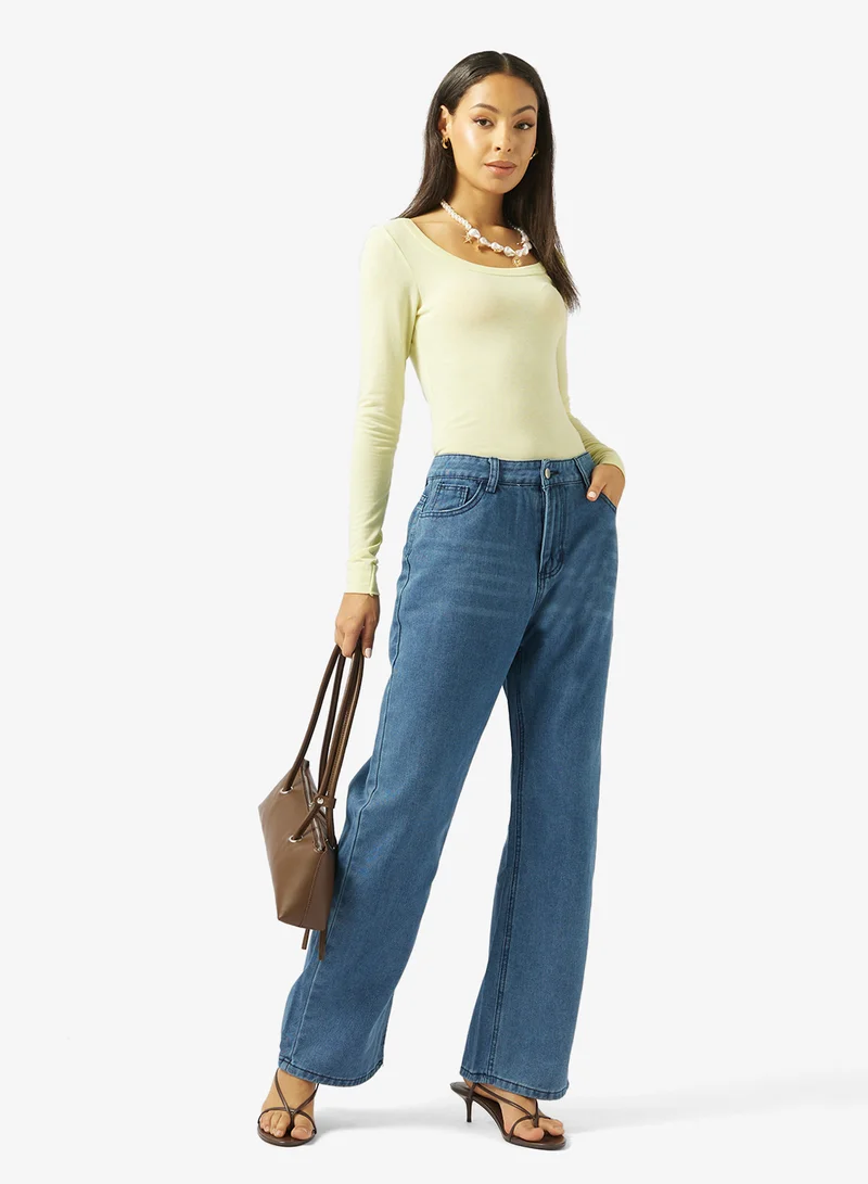 Ginger High Rise Straight Fit Jeans